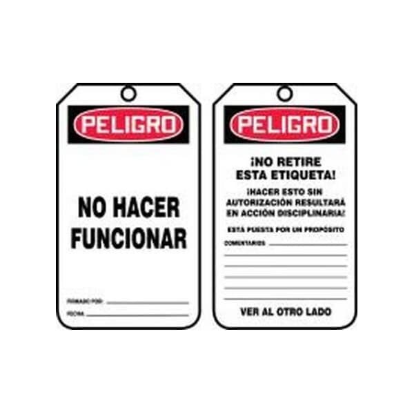 Accuform Danger, RP-Plastic, 3-1/4 in Width, 3/8 in Height, , 5 PK SHMDT112PTM - main